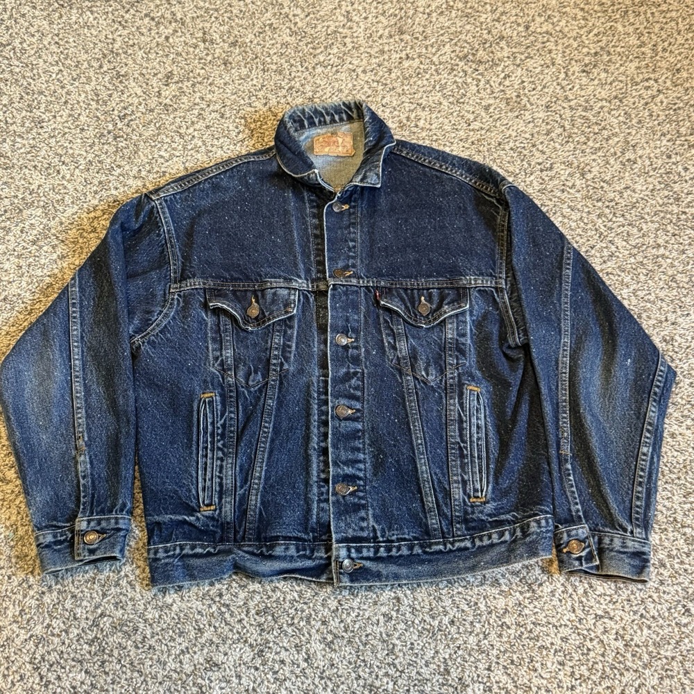 Vintage 80s Levis 70507 0229 Galactic Denim Jean Trucker Jacket Mens Medium